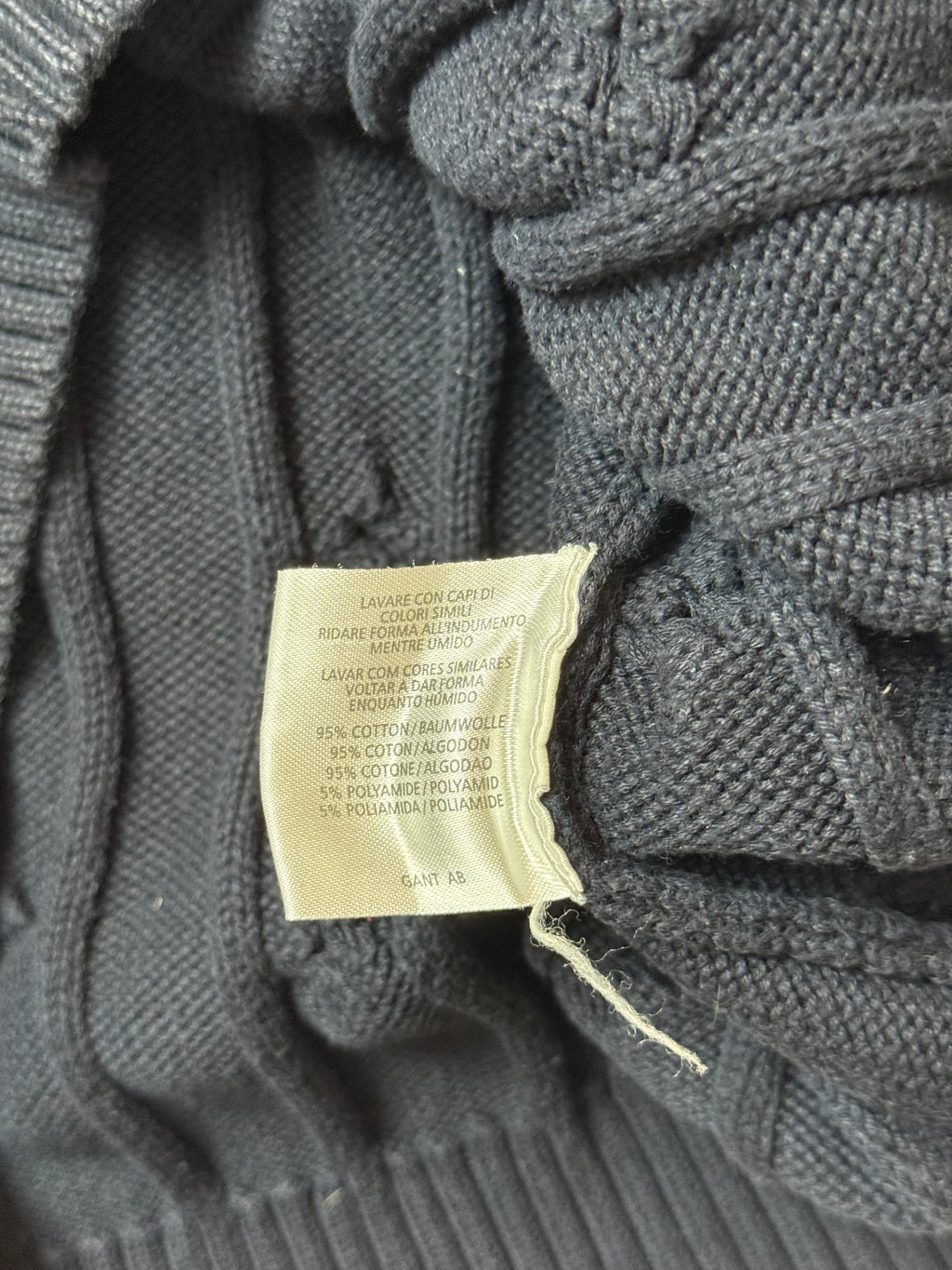 Gant Navy Blue Cable Knit Sweater (XL) *Használt - Kiváló