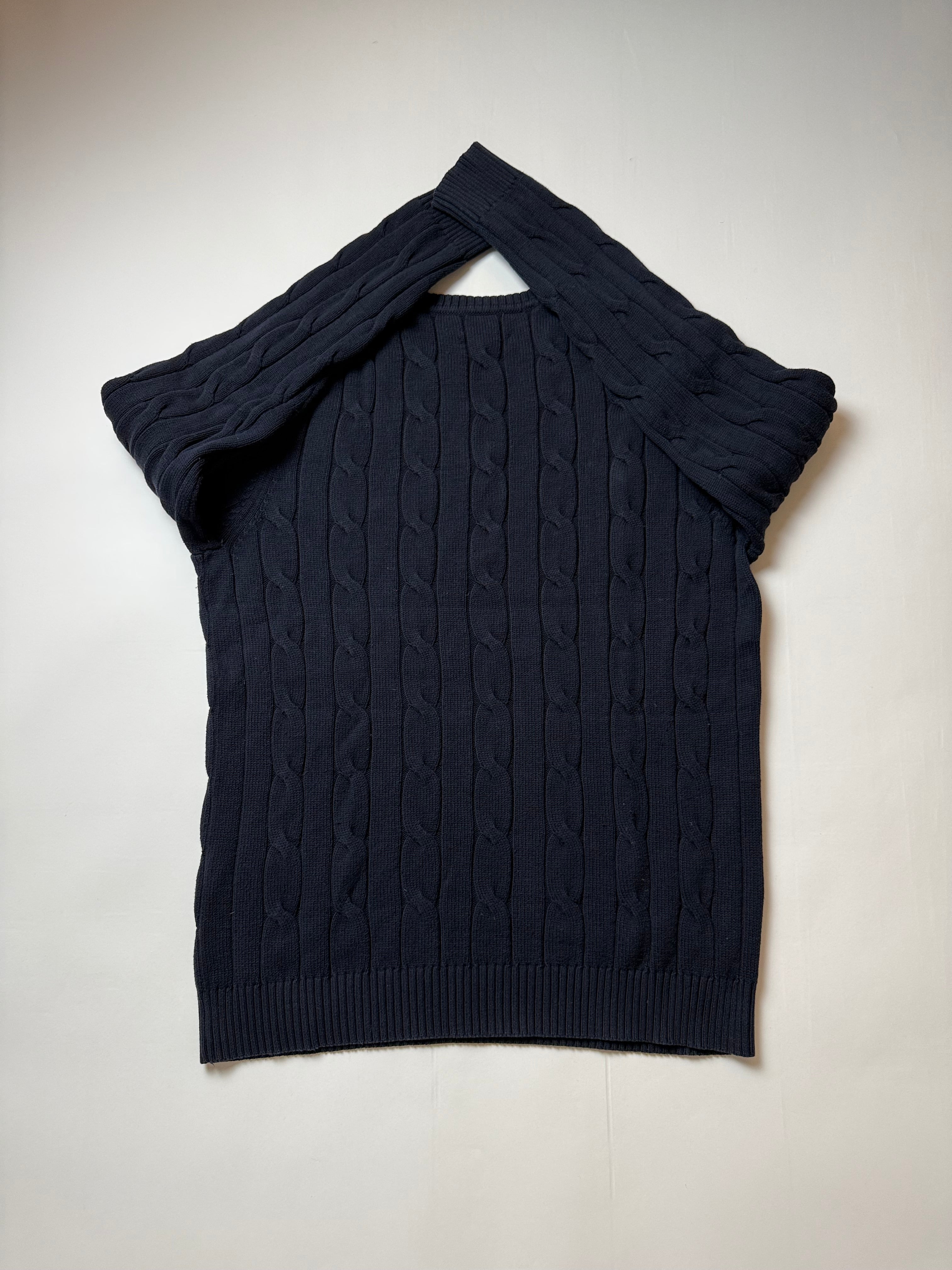 Gant Navy Blue Cable Knit Sweater (XL) *Használt - Kiváló
