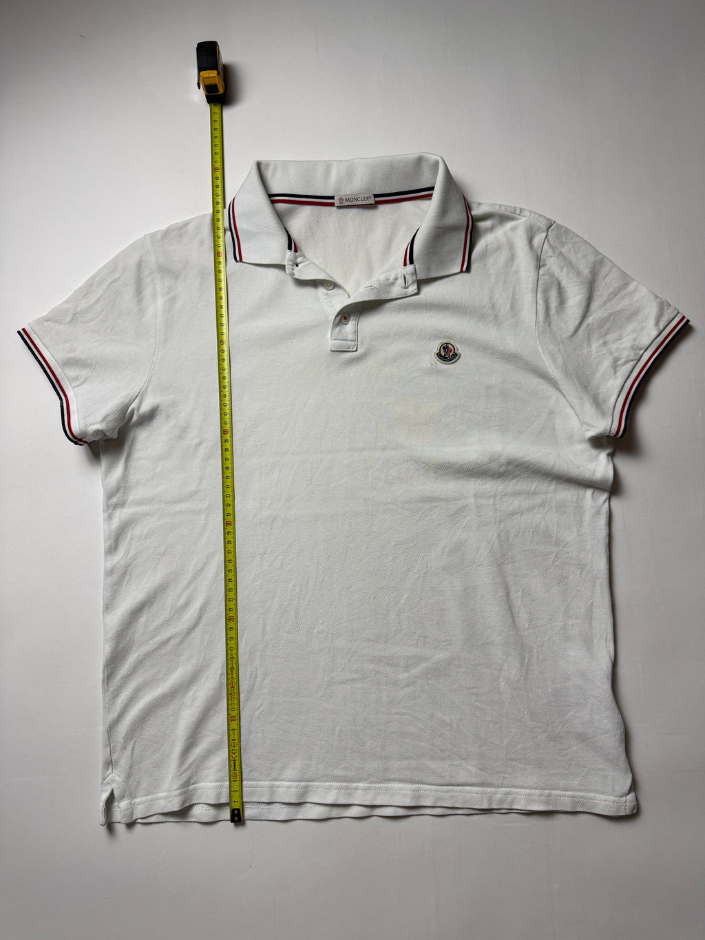 Moncler weißes Poloshirt (XL)      Gebraucht - Ausgezeichnet