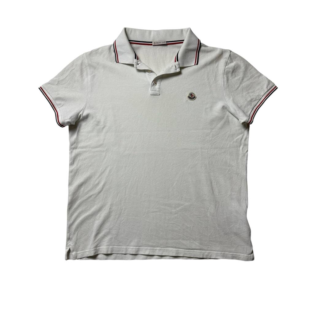 Moncler weißes Poloshirt (XL)      Gebraucht - Ausgezeichnet