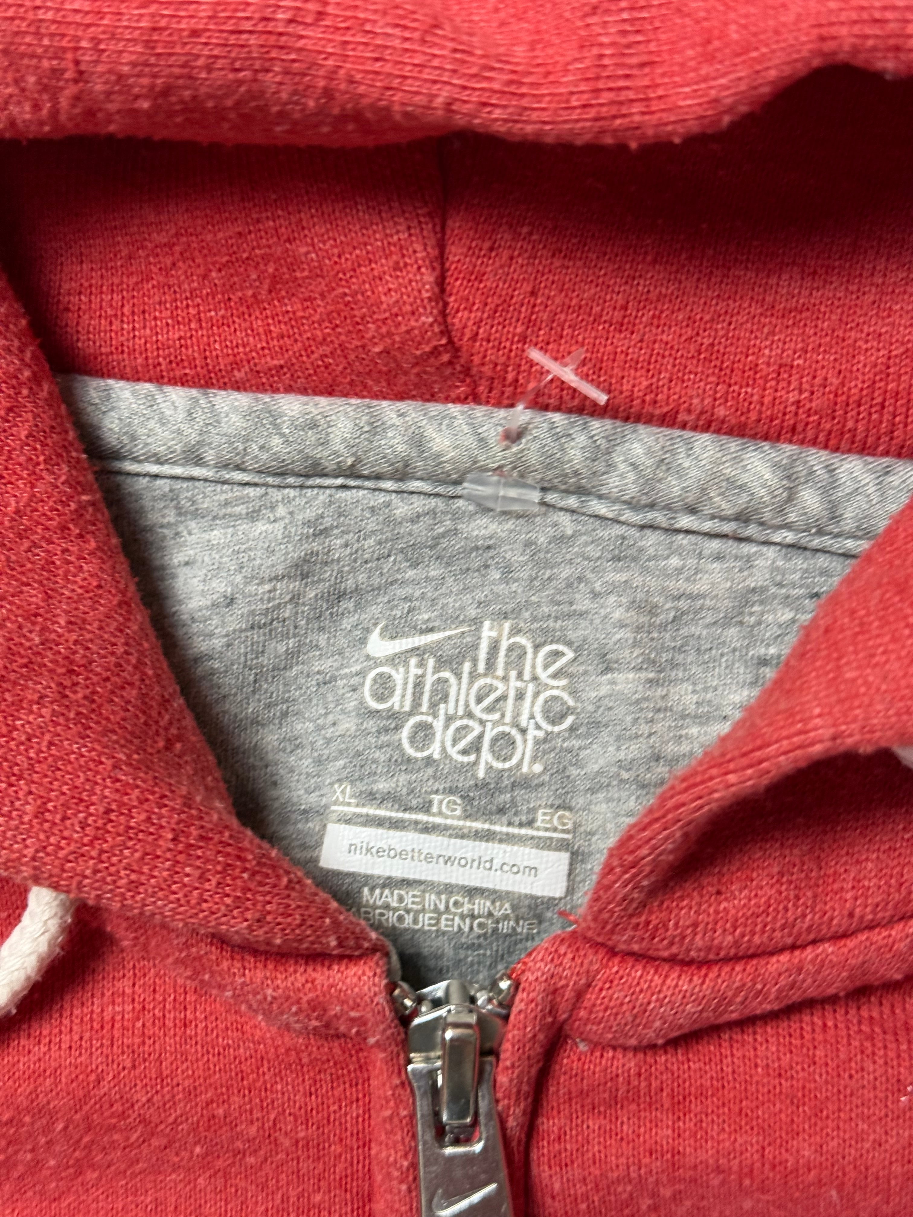 Nike Red Zip Up Hoodie (XL)            *Használt - Kiváló