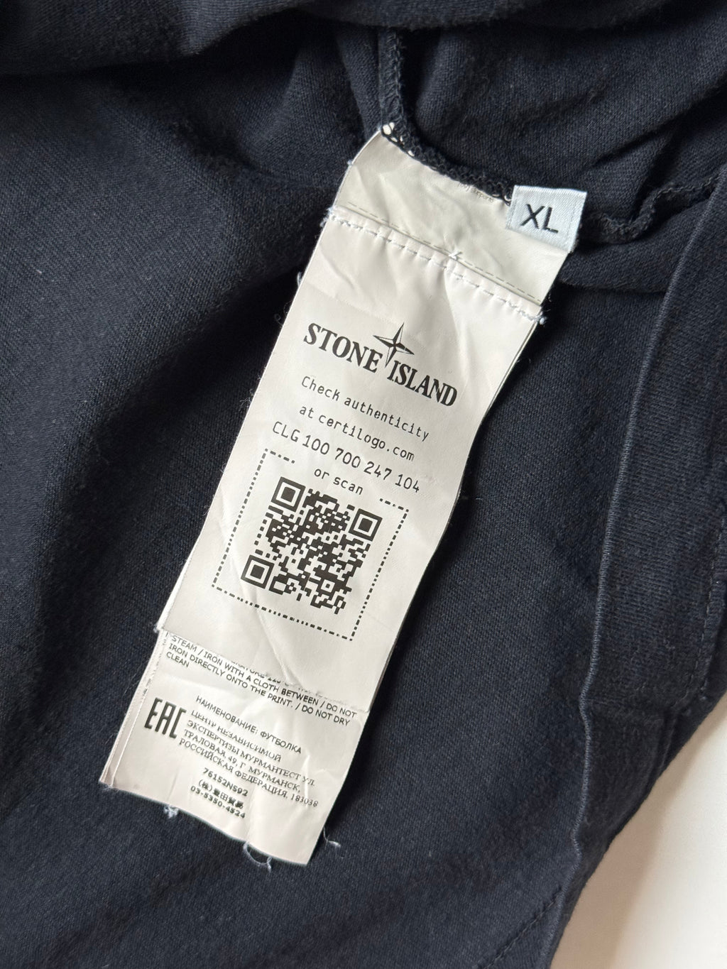 Stone Island Black T-Shirt  (XL)      *Használt - Kiváló
