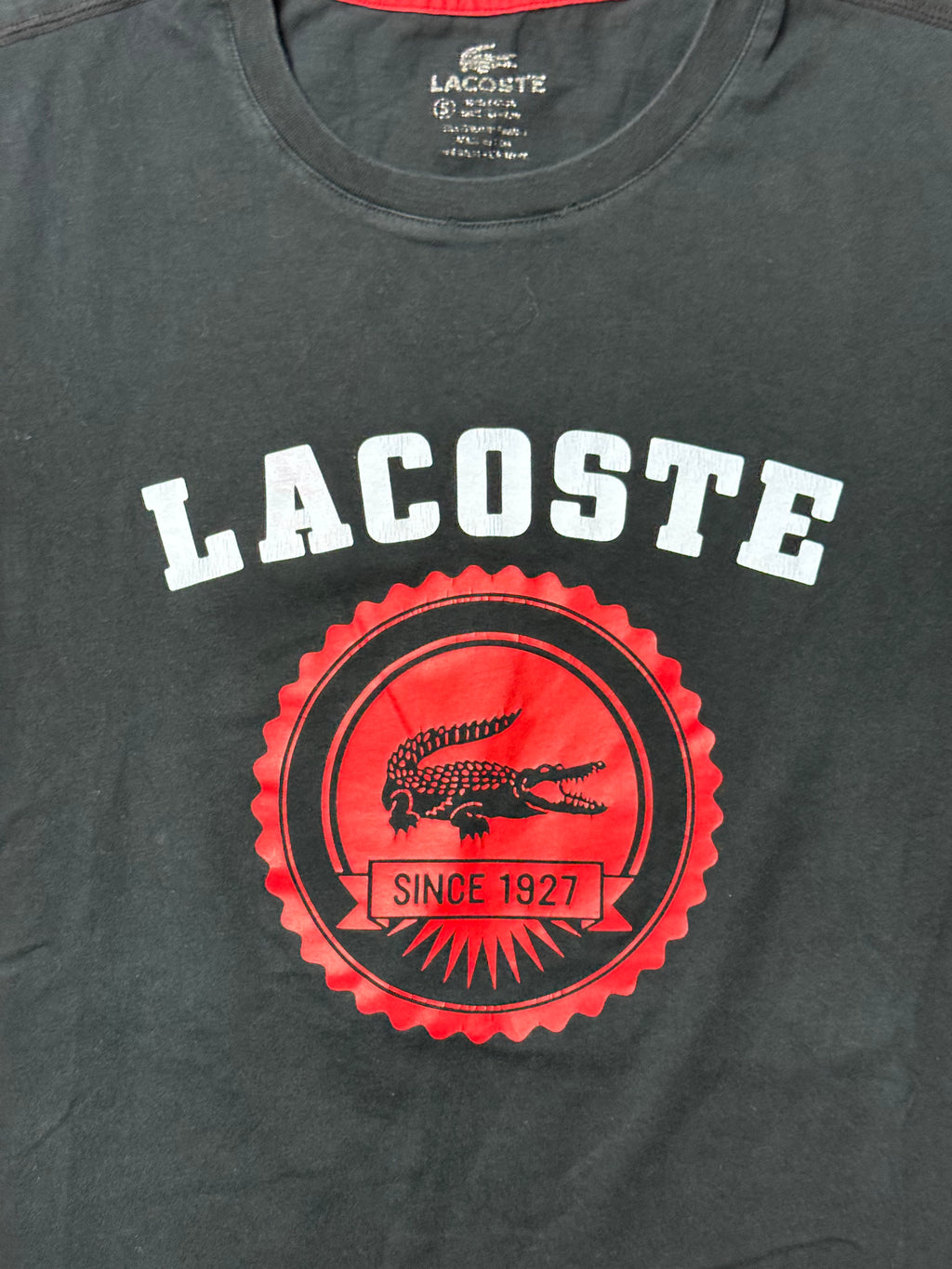 Lacoste Black T-Shirt (L)             *Használt - Kiváló