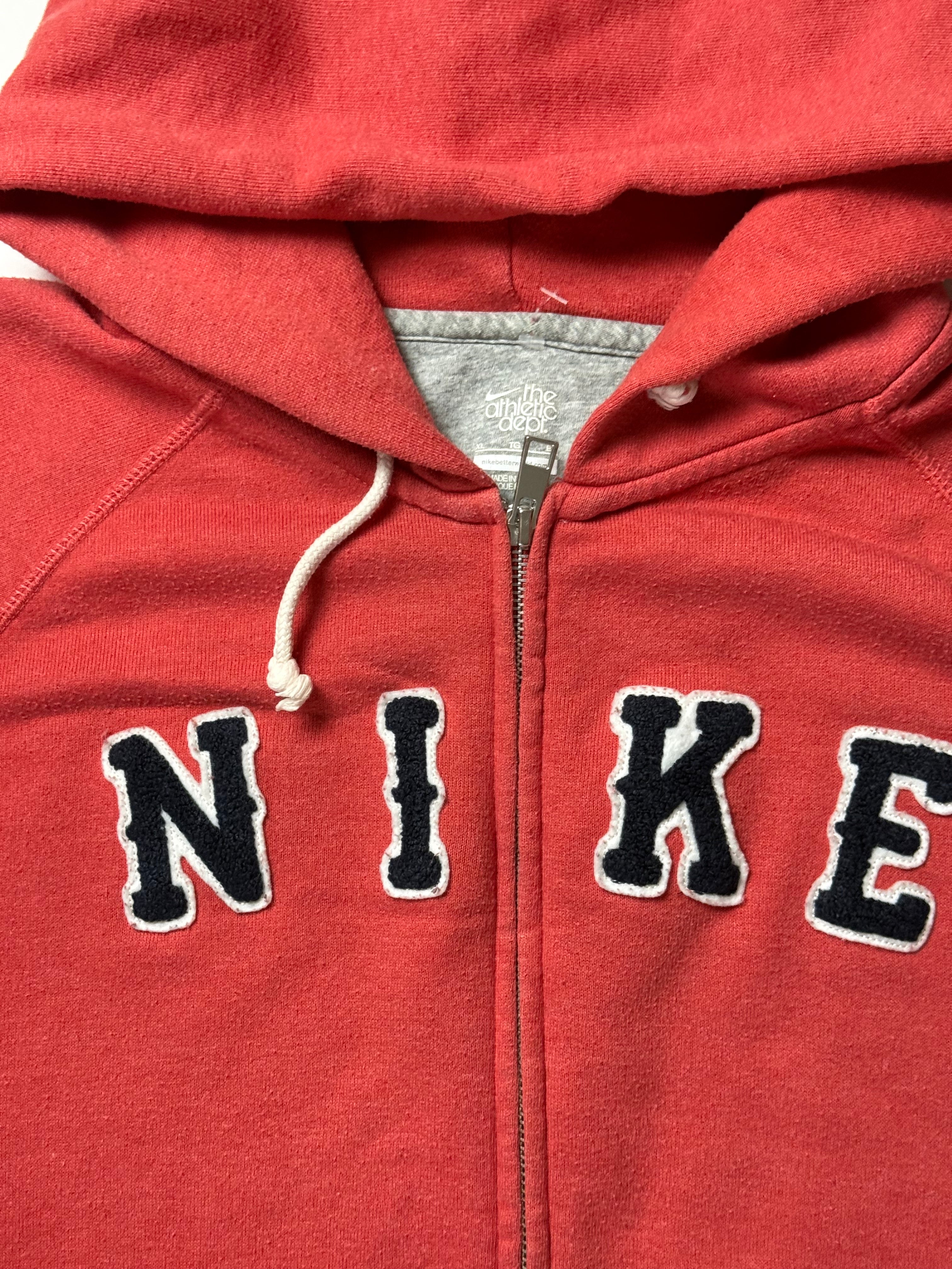 Nike Red Zip Up Hoodie (XL)            *Használt - Kiváló
