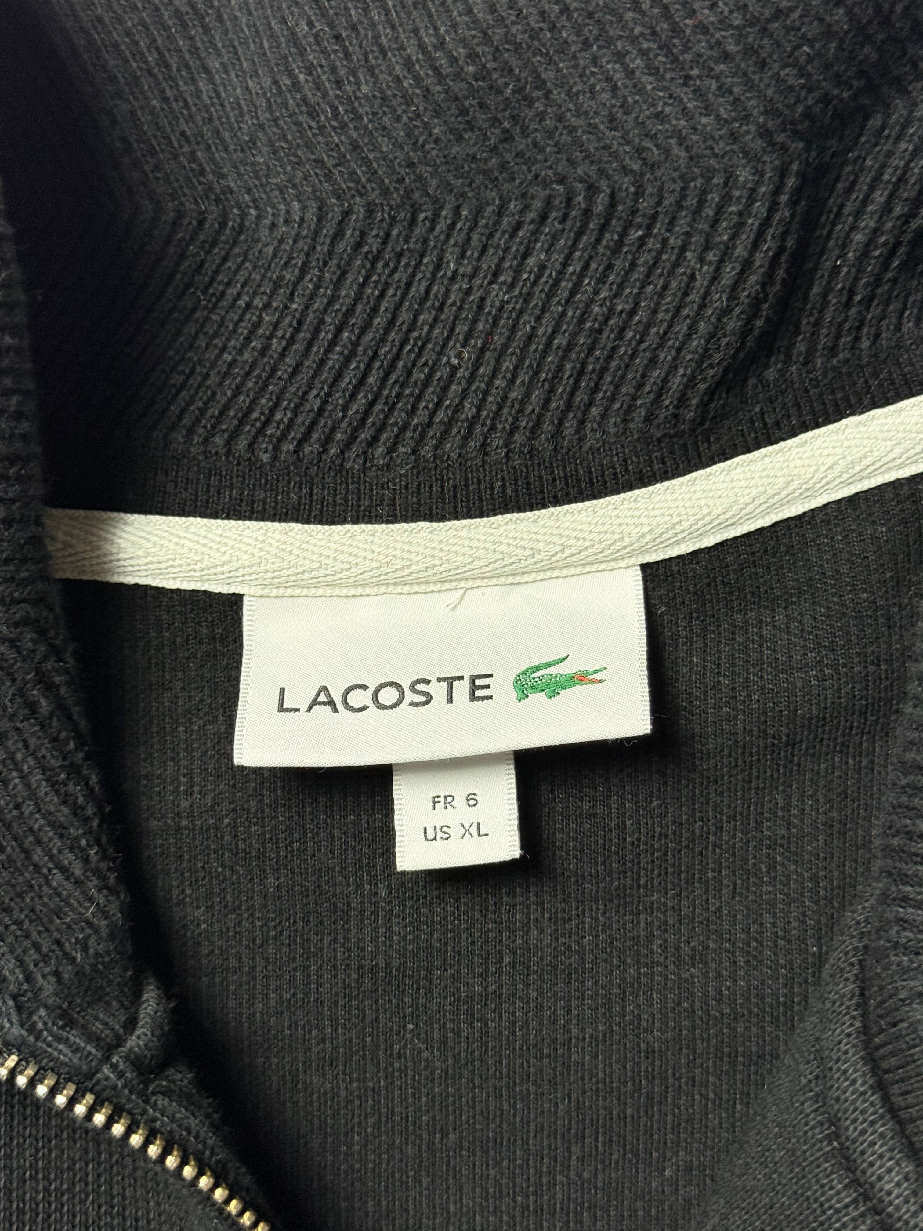 Lacoste Black Quarter Zip Sweater (XL) *Használt - Kiváló