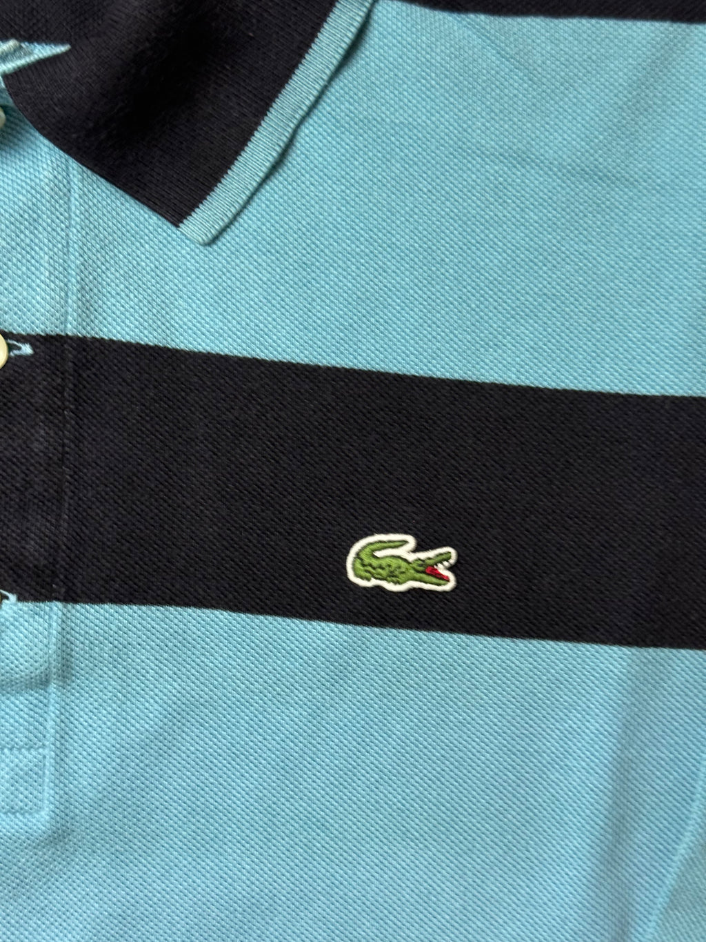 Lacoste Blue Langarm-Poloshirt (M) *Gebraucht - Ausgezeichnet