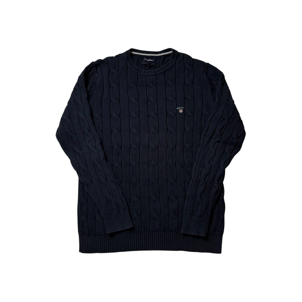 Gant Navy Blue Cable Knit Sweater (XL) *Használt - Kiváló