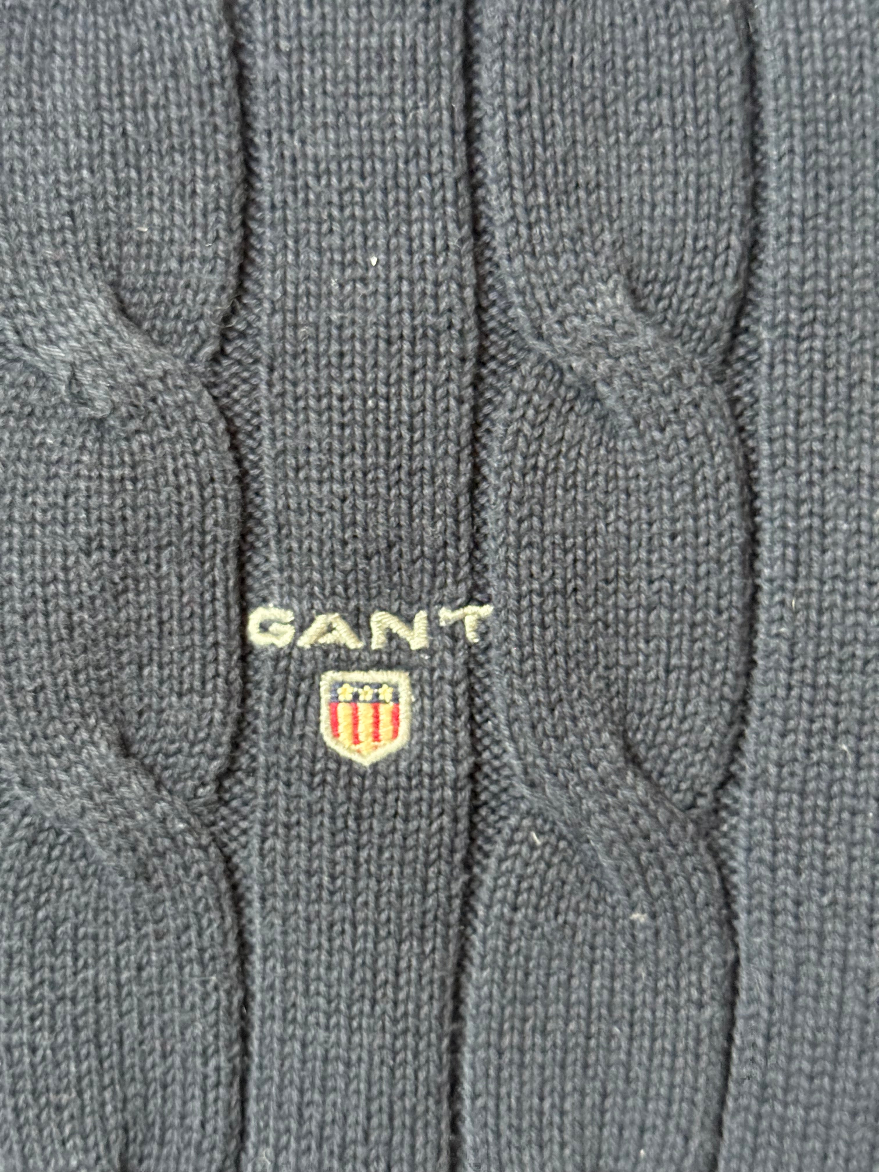 Gant Navy Blue Cable Knit Sweater (XL) *Használt - Kiváló