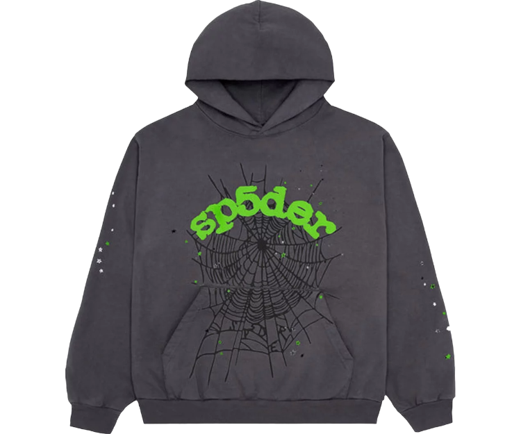 Sp5der Hoodie Wait Web - Slate Grey